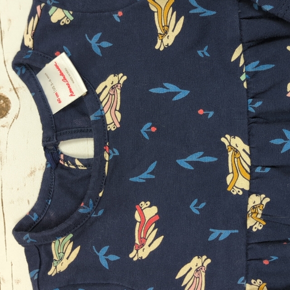 Hanna Andersson Navy Bunnies Dress 3-6M - Picture 4 of 5